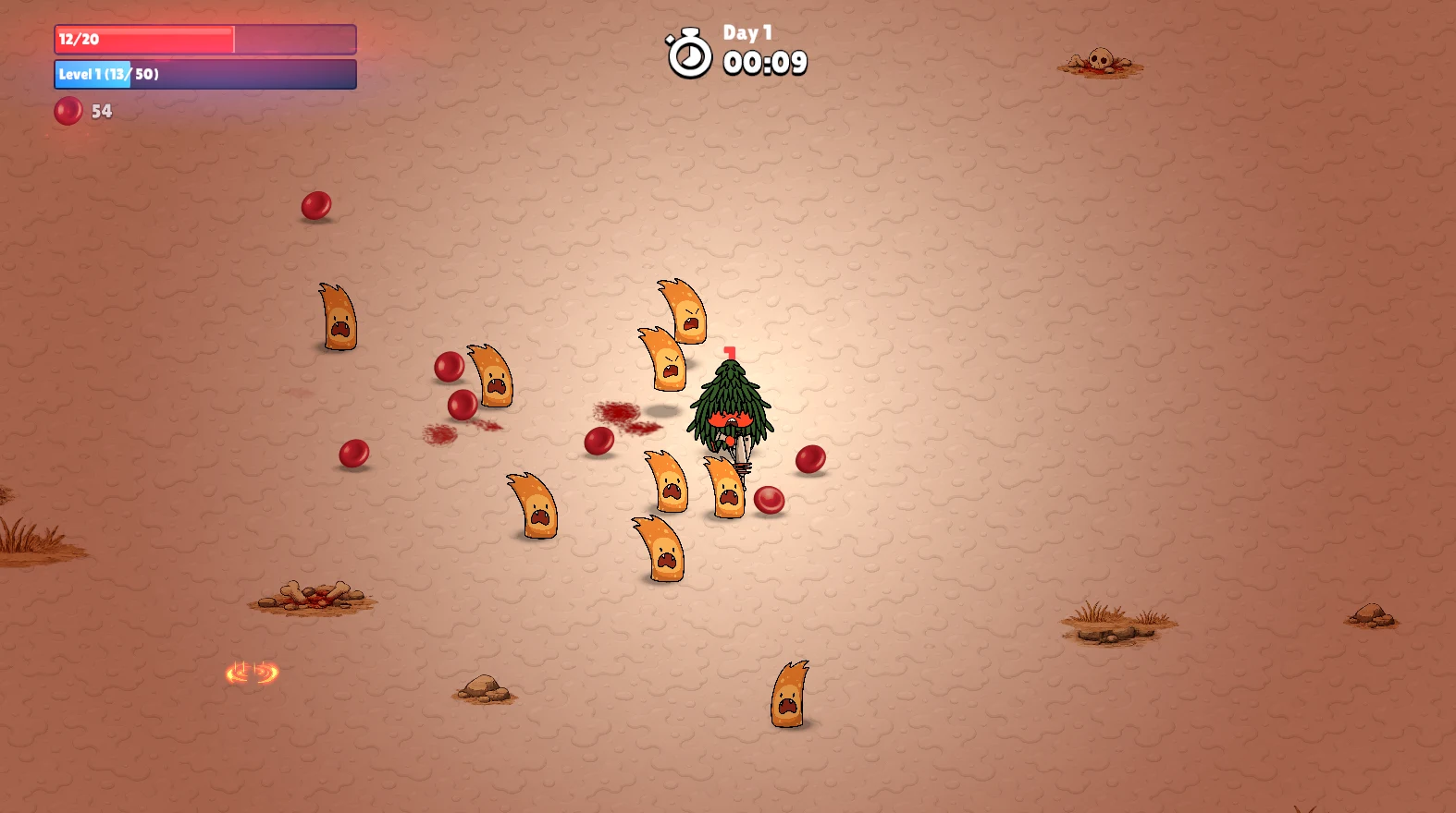 Blood Saga gameplay: a sniper blood character fighting enemies in the arena